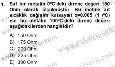 Devre Analizi Dersi 2014 - 2015 Yılı (Final) Dönem Sonu Sınav Soruları 1. Soru