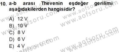 Devre Analizi Dersi 2014 - 2015 Yılı (Final) Dönem Sonu Sınav Soruları 10. Soru
