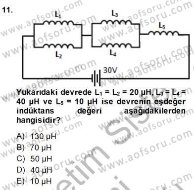 Devre Analizi Dersi 2014 - 2015 Yılı (Final) Dönem Sonu Sınav Soruları 11. Soru