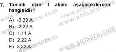 Devre Analizi Dersi 2014 - 2015 Yılı (Final) Dönem Sonu Sınav Soruları 7. Soru