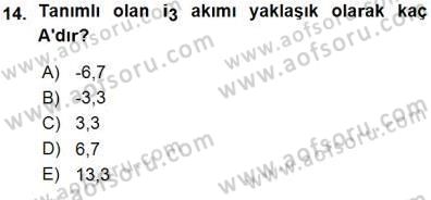 Devre Analizi Dersi 2015 - 2016 Yılı (Vize) Ara Sınav Soruları 14. Soru
