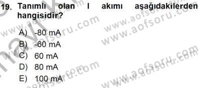 Devre Analizi Dersi 2015 - 2016 Yılı (Vize) Ara Sınav Soruları 19. Soru