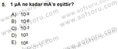 Devre Analizi Dersi 2015 - 2016 Yılı (Vize) Ara Sınav Soruları 5. Soru