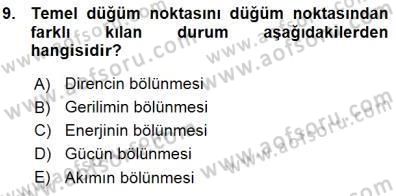 Devre Analizi Dersi 2015 - 2016 Yılı (Vize) Ara Sınav Soruları 9. Soru