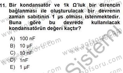 Devre Analizi Dersi 2015 - 2016 Yılı (Final) Dönem Sonu Sınav Soruları 11. Soru