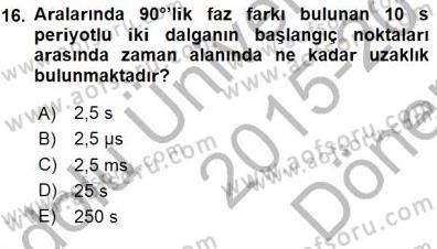 Devre Analizi Dersi 2015 - 2016 Yılı (Final) Dönem Sonu Sınav Soruları 16. Soru