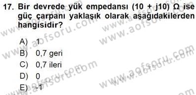 Devre Analizi Dersi 2015 - 2016 Yılı (Final) Dönem Sonu Sınav Soruları 17. Soru