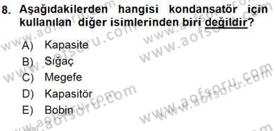 Devre Analizi Dersi 2015 - 2016 Yılı (Final) Dönem Sonu Sınav Soruları 8. Soru