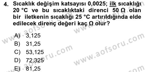 Devre Analizi Dersi 2016 - 2017 Yılı 3 Ders Sınav Soruları 4. Soru
