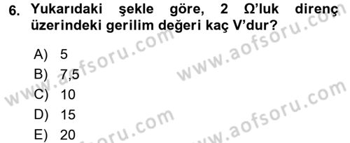 Devre Analizi Dersi 2016 - 2017 Yılı (Vize) Ara Sınav Soruları 6. Soru