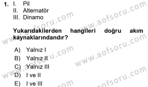 Devre Analizi Dersi 2016 - 2017 Yılı (Final) Dönem Sonu Sınav Soruları 1. Soru