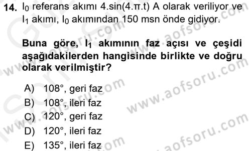 Devre Analizi Dersi 2016 - 2017 Yılı (Final) Dönem Sonu Sınav Soruları 14. Soru