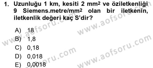 Devre Analizi Dersi 2017 - 2018 Yılı (Vize) Ara Sınav Soruları 1. Soru