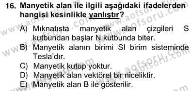 Enerji Yönetimi ve Politikaları Dersi 2012 - 2013 Yılı (Vize) Ara Sınav Soruları 16. Soru