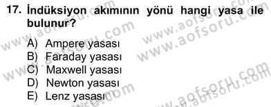 Enerji Yönetimi ve Politikaları Dersi 2012 - 2013 Yılı (Vize) Ara Sınav Soruları 17. Soru