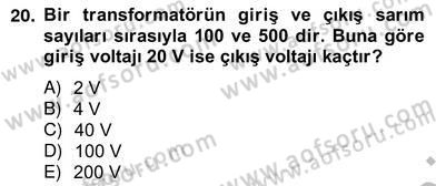 Enerji Yönetimi ve Politikaları Dersi 2012 - 2013 Yılı (Vize) Ara Sınav Soruları 20. Soru