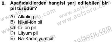 Enerji Yönetimi ve Politikaları Dersi 2012 - 2013 Yılı (Vize) Ara Sınav Soruları 8. Soru