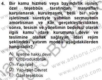 Enerji Yönetimi ve Politikaları Dersi 2012 - 2013 Yılı (Final) Dönem Sonu Sınav Soruları 4. Soru