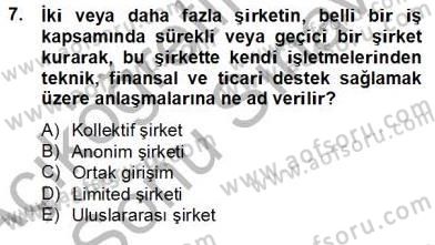 Enerji Yönetimi ve Politikaları Dersi 2012 - 2013 Yılı (Final) Dönem Sonu Sınav Soruları 7. Soru