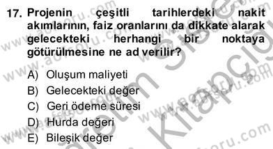 Enerji Yönetimi ve Politikaları Dersi 2013 - 2014 Yılı (Vize) Ara Sınav Soruları 17. Soru