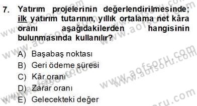 Enerji Yönetimi ve Politikaları Dersi 2013 - 2014 Yılı (Final) Dönem Sonu Sınav Soruları 7. Soru