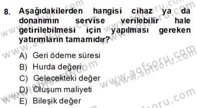 Enerji Yönetimi ve Politikaları Dersi 2013 - 2014 Yılı (Final) Dönem Sonu Sınav Soruları 8. Soru