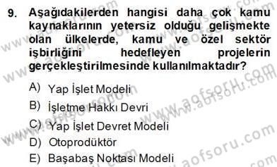 Enerji Yönetimi ve Politikaları Dersi 2013 - 2014 Yılı (Final) Dönem Sonu Sınav Soruları 9. Soru