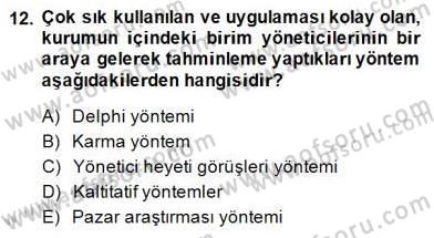 Enerji Yönetimi ve Politikaları Dersi 2014 - 2015 Yılı (Final) Dönem Sonu Sınav Soruları 12. Soru