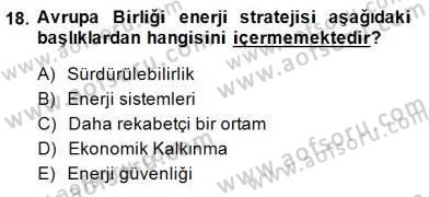 Enerji Yönetimi ve Politikaları Dersi 2014 - 2015 Yılı (Final) Dönem Sonu Sınav Soruları 18. Soru