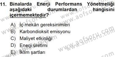 Enerji Yönetimi ve Politikaları Dersi 2015 - 2016 Yılı (Vize) Ara Sınav Soruları 11. Soru