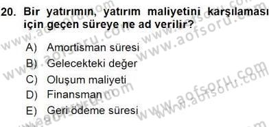 Enerji Yönetimi ve Politikaları Dersi 2015 - 2016 Yılı (Vize) Ara Sınav Soruları 20. Soru