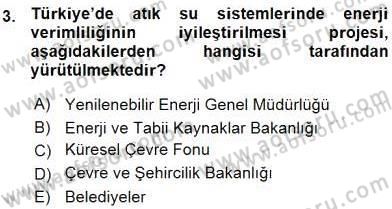 Enerji Yönetimi ve Politikaları Dersi 2015 - 2016 Yılı (Vize) Ara Sınav Soruları 3. Soru