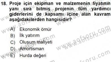 Enerji Yönetimi ve Politikaları Dersi 2016 - 2017 Yılı (Vize) Ara Sınav Soruları 18. Soru