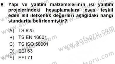 Enerji Yönetimi ve Politikaları Dersi 2016 - 2017 Yılı (Vize) Ara Sınav Soruları 5. Soru