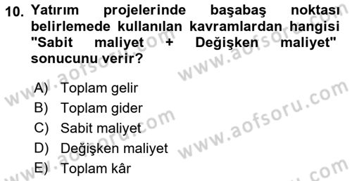 Enerji Yönetimi ve Politikaları Dersi 2017 - 2018 Yılı 3 Ders Sınav Soruları 10. Soru