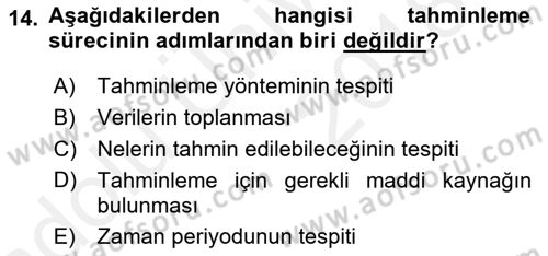 Enerji Yönetimi ve Politikaları Dersi 2017 - 2018 Yılı 3 Ders Sınav Soruları 14. Soru