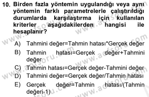 Enerji Yönetimi ve Politikaları Dersi 2017 - 2018 Yılı (Final) Dönem Sonu Sınav Soruları 10. Soru