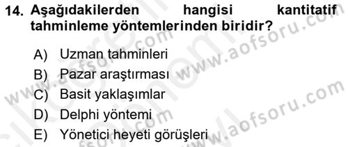 Enerji Yönetimi ve Politikaları Dersi 2017 - 2018 Yılı (Final) Dönem Sonu Sınav Soruları 14. Soru