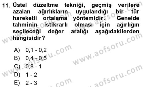 Enerji Yönetimi ve Politikaları Dersi 2018 - 2019 Yılı (Final) Dönem Sonu Sınav Soruları 11. Soru