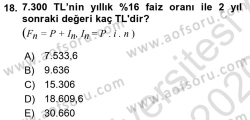Enerji Yönetimi ve Politikaları Dersi 2019 - 2020 Yılı (Vize) Ara Sınav Soruları 18. Soru
