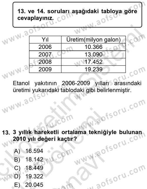 Enerji Yönetimi ve Politikaları Dersi 2019 - 2020 Yılı (Final) Dönem Sonu Sınav Soruları 13. Soru
