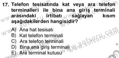 Elektrik Tesisat Planları Dersi 2012 - 2013 Yılı (Vize) Ara Sınav Soruları 17. Soru