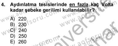 Elektrik Tesisat Planları Dersi 2012 - 2013 Yılı (Vize) Ara Sınav Soruları 4. Soru