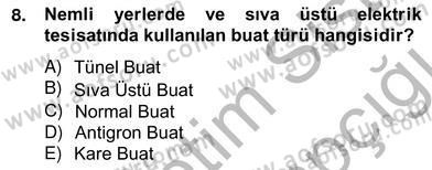 Elektrik Tesisat Planları Dersi 2012 - 2013 Yılı (Vize) Ara Sınav Soruları 8. Soru