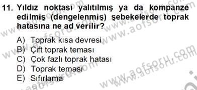 Elektrik Tesisat Planları Dersi 2012 - 2013 Yılı (Final) Dönem Sonu Sınav Soruları 11. Soru