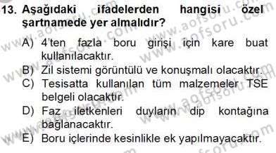 Elektrik Tesisat Planları Dersi 2012 - 2013 Yılı (Final) Dönem Sonu Sınav Soruları 13. Soru