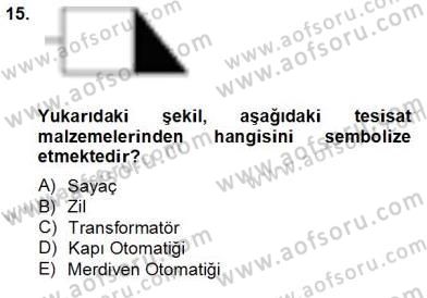 Elektrik Tesisat Planları Dersi 2012 - 2013 Yılı (Final) Dönem Sonu Sınav Soruları 15. Soru