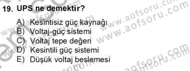 Elektrik Tesisat Planları Dersi 2012 - 2013 Yılı (Final) Dönem Sonu Sınav Soruları 19. Soru