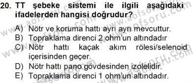 Elektrik Tesisat Planları Dersi 2012 - 2013 Yılı (Final) Dönem Sonu Sınav Soruları 20. Soru