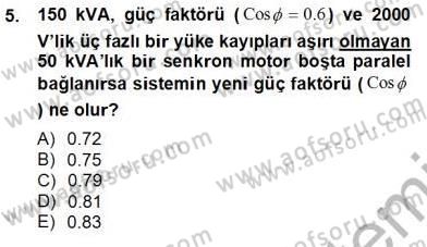 Elektrik Tesisat Planları Dersi 2012 - 2013 Yılı (Final) Dönem Sonu Sınav Soruları 5. Soru